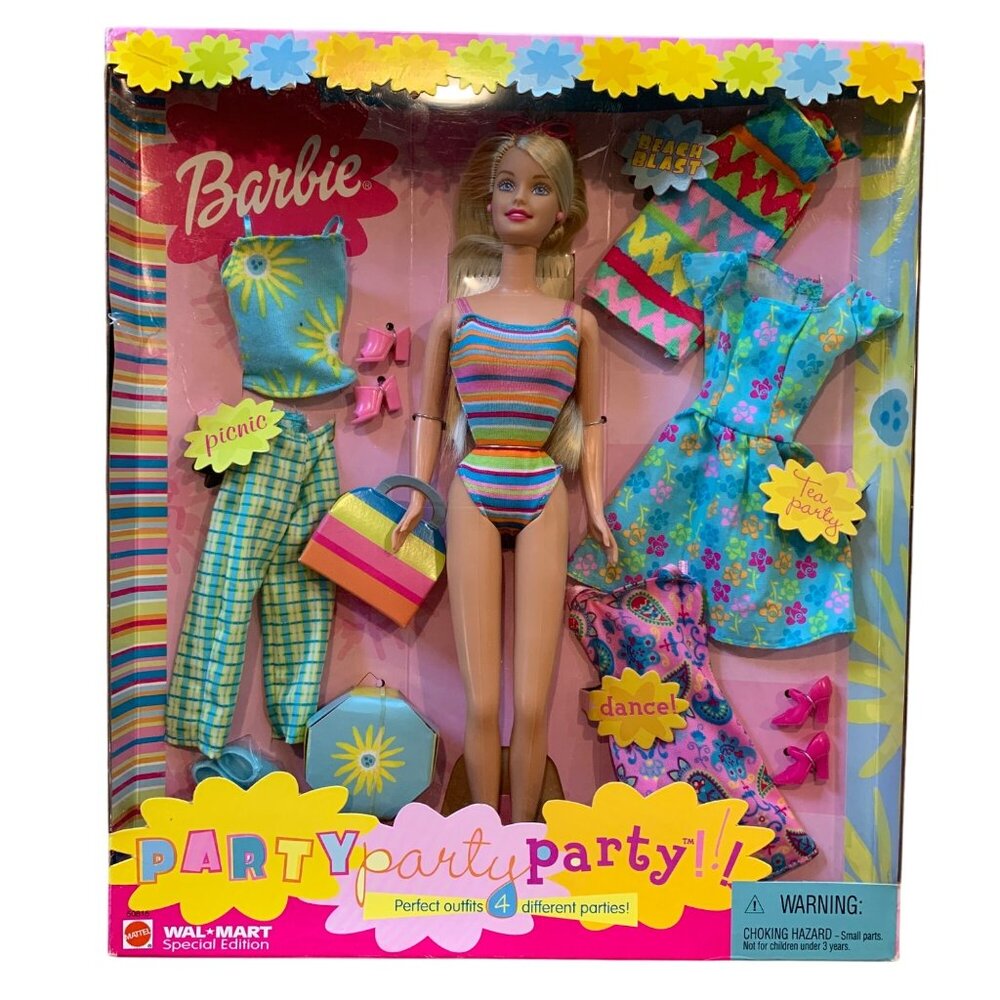 Barbie “Party Party Party” Doll‎ 2001 Mattel #50815 WalMart Special Edition NRFB